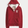 Sudadera con capucha, cremallera y logo gráfico, con forro de sherpa, de la colección Holiday Vault