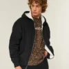 Sudadera con capucha, forro térmico y cremallera