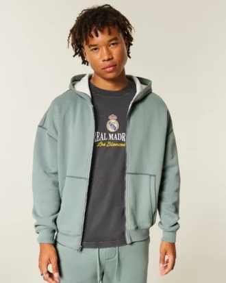 Sudadera con capucha, forro térmico y cremallera