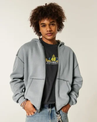 Sudadera con capucha, forro térmico y cremallera
