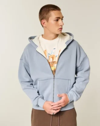 Sudadera con capucha, forro térmico y cremallera
