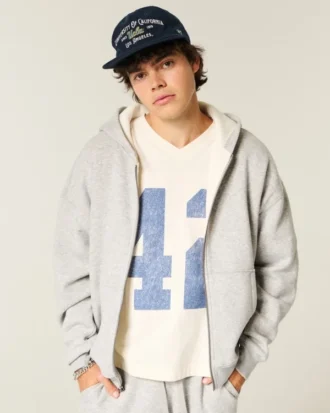 Sudadera con capucha, forro térmico y cremallera