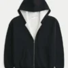 Sudadera con capucha, forro térmico y cremallera
