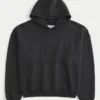 Sudadera con capucha holgada con tachuelas y estampado de Nueva York