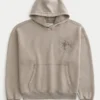 Sudadera con capucha holgada y estampado de araña