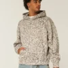 Sudadera con capucha holgada y estampado de leopardo