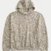 Sudadera con capucha holgada y estampado de leopardo