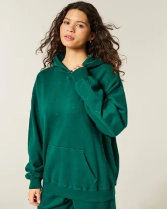 Sudadera con capucha oversize brillante