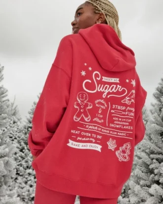 Sudadera con capucha oversize con estampado brillante y gráfico Sugar