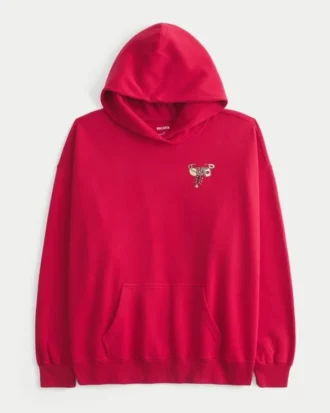 Sudadera con capucha oversize con estampado de amuleto de la suerte