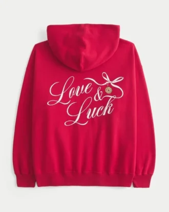 Sudadera con capucha oversize con estampado de amuleto de la suerte