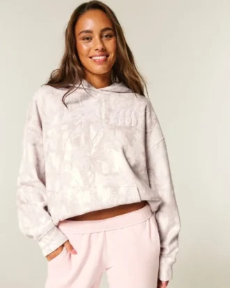 Sudadera con capucha oversize con estampado de camuflaje y logotipo de Hollister Feel Good.