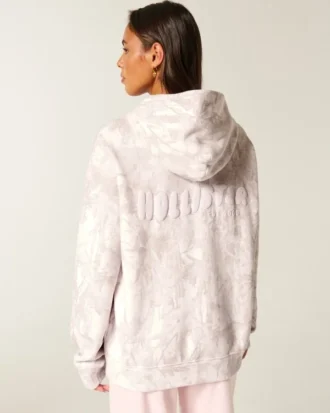 Sudadera con capucha oversize con estampado de camuflaje y logotipo de Hollister Feel Good.