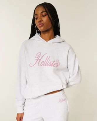 Sudadera con capucha oversize con logo brillante
