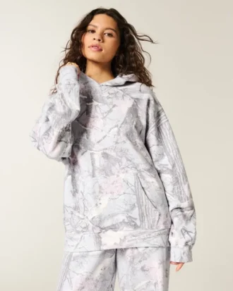 Sudadera con capucha oversize de camuflaje