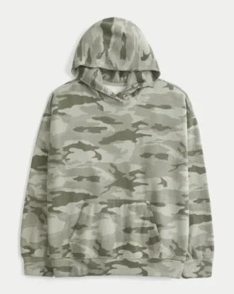 sudadera con capucha oversize de camuflaje