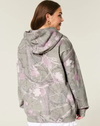 Sudadera con capucha oversize de camuflaje