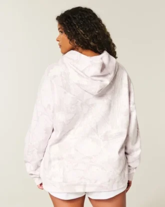 Sudadera con capucha oversize rosa camuflaje