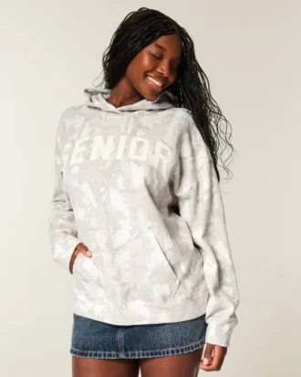 Sudadera con capucha oversize Senior Graphic Camo