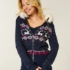 Sudadera con capucha, ribete de pelo sintético y cremallera Fair Isle