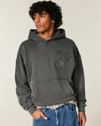 Sudadera con capucha y apliques Baggy Cinch Star