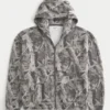 Sudadera con capucha y cremallera Boxy Camo