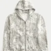 Sudadera con capucha y cremallera Boxy Camo