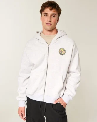 Sudadera con capucha y cremallera Boxy Club América Las Águilas Graphic