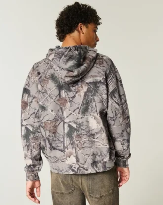 Sudadera con capucha y cremallera Boxy Zip-Up Villanova Wildcats Graphic Camo