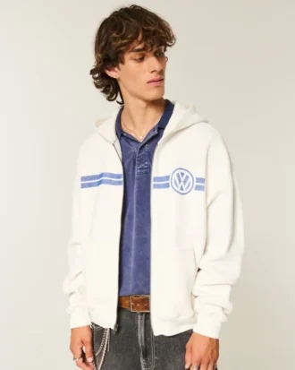 Sudadera con capucha y cremallera con estampado Boxy Volkswagen Racing