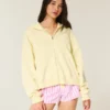 Sudadera con capucha y cremallera con estampado de estrella de mar oversize