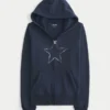 Sudadera con capucha y cremallera con estampado de estrellas
