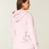 Sudadera con capucha y cremallera con estampado de rosas