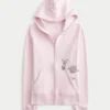 Sudadera con capucha y cremallera con estampado de rosas