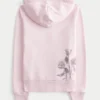 Sudadera con capucha y cremallera con estampado de rosas