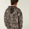 Sudadera con capucha y cremallera, con forro térmico y estampado de camuflaje