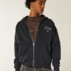 Sudadera con capucha y cremallera con gráfico de Hollywood