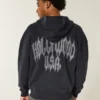 Sudadera con capucha y cremallera con gráfico de Hollywood