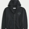 Sudadera con capucha y cremallera con gráfico de Hollywood