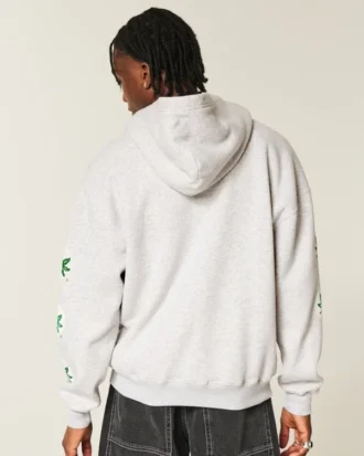 Sudadera con capucha y cremallera con gráfico de los Buckeyes de la Universidad Estatal de Ohio
