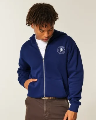 Sudadera con capucha y cremallera con gráfico del Chelsea Football Club