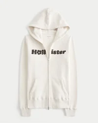 Sudadera con capucha y cremallera con logotipo de chenilla