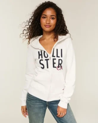 Sudadera con capucha y cremallera con logotipo gráfico