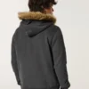 Sudadera con capucha y cremallera con ribete de pelo sintético y gráfico Big Sur