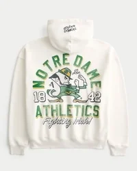 Sudadera con capucha y cremallera cuadrada con gráfico de los Fighting Irish de la Universidad de Notre Dame
