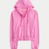 Sudadera con capucha y cremallera de felpa