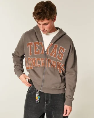 Sudadera con capucha y cremallera de la Universidad de Texas en Austin Longhorns