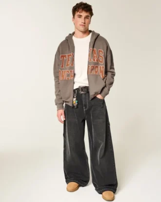 Sudadera con capucha y cremallera de la Universidad de Texas en Austin Longhorns