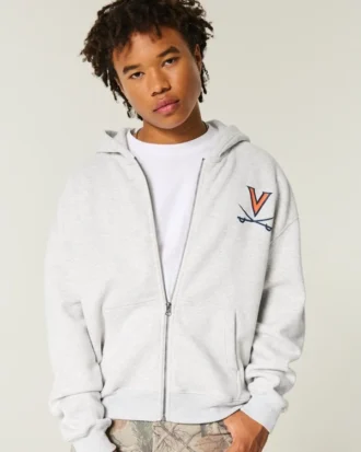 Sudadera con capucha y cremallera de la Universidad de Virginia