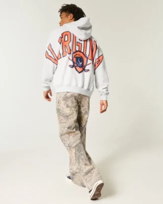 Sudadera con capucha y cremallera de la Universidad de Virginia